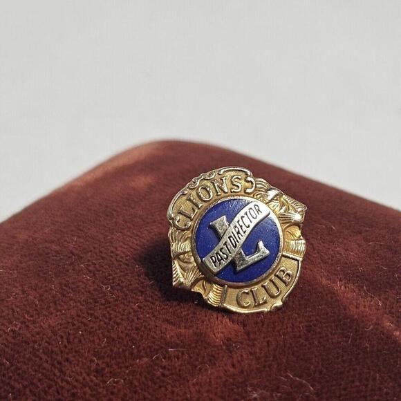 Vtg 10K Yellow Gold & Blue Enamel Lions Club Past Director. See Photos - Picture 1 of 4